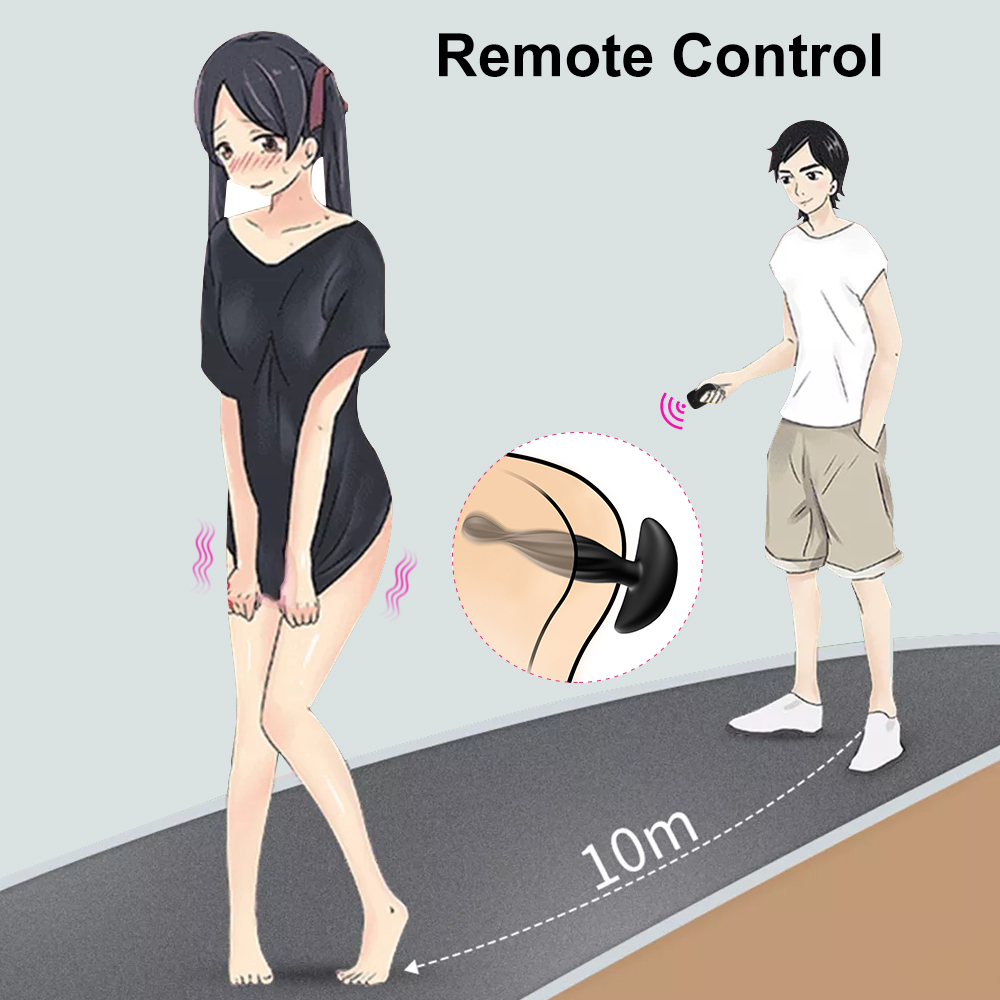 Vibrerende anale plug met afstandsbediening &ndash; spiraalvormig ontwerp