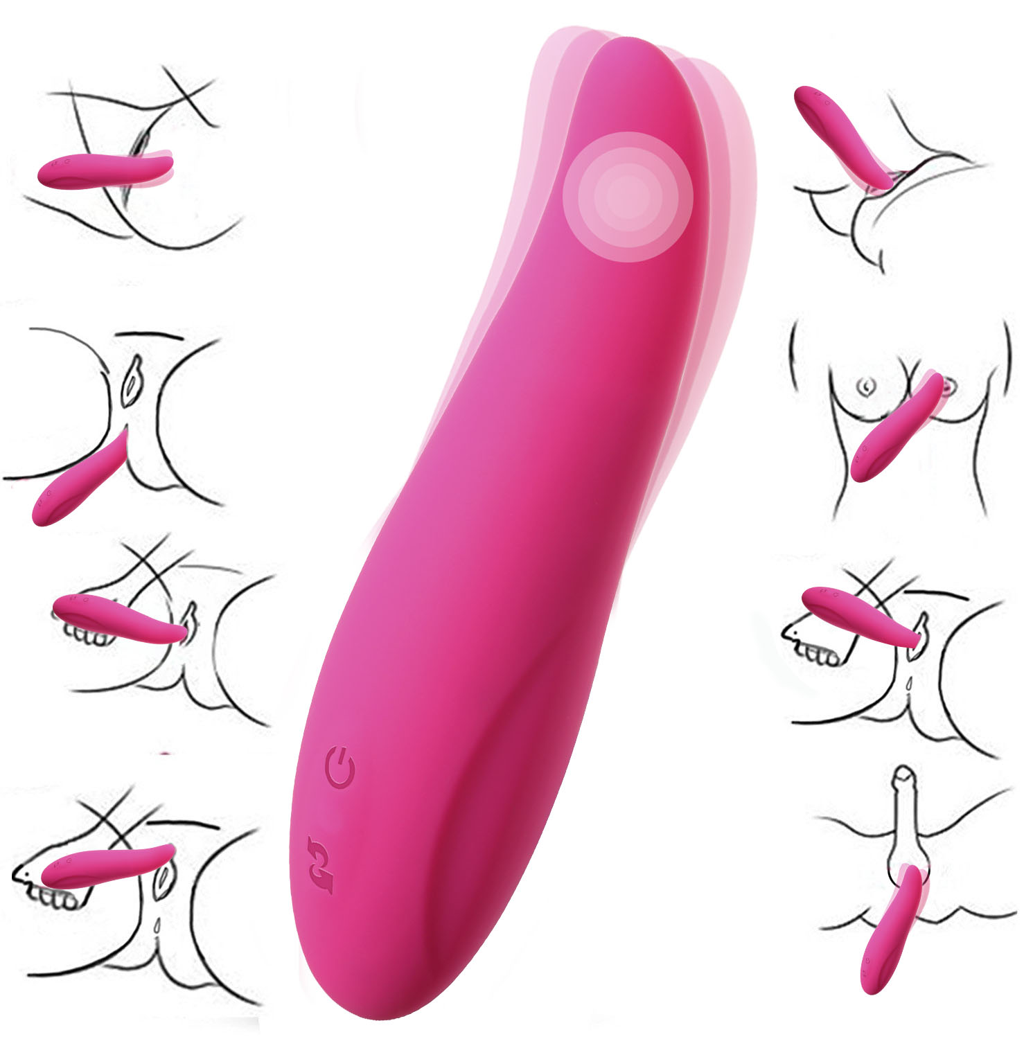 Tonglikkende gebogen vibrator