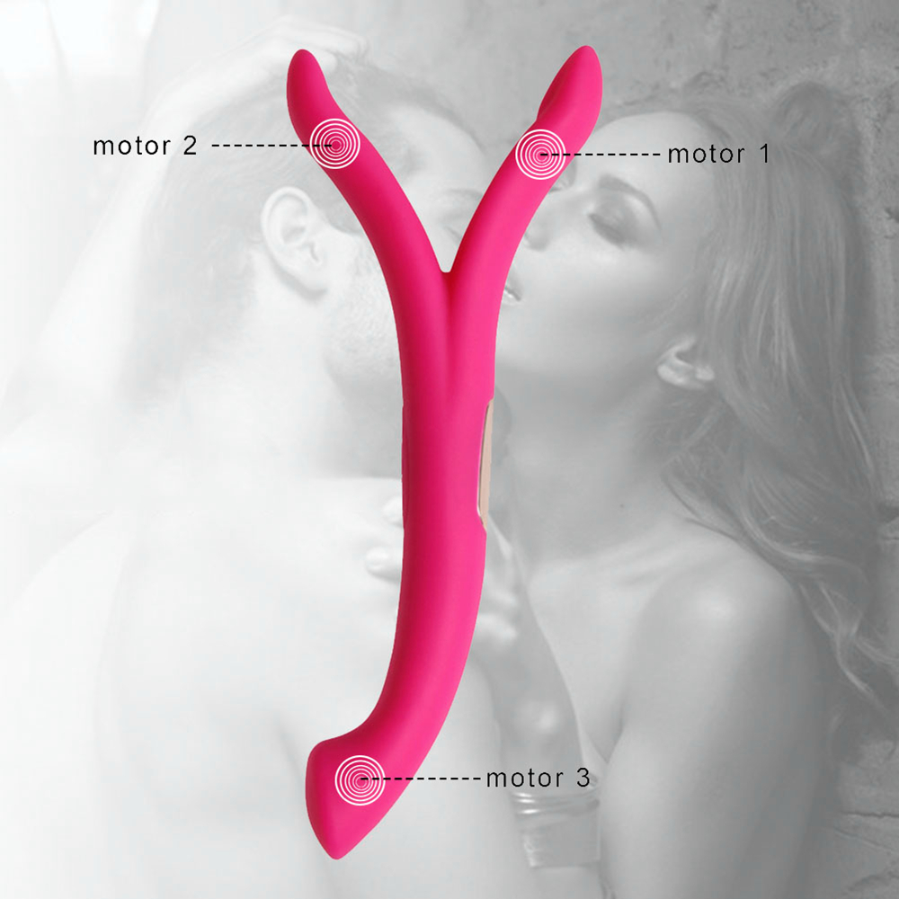 Flexibele siliconen vibrator met twee uiteinden
