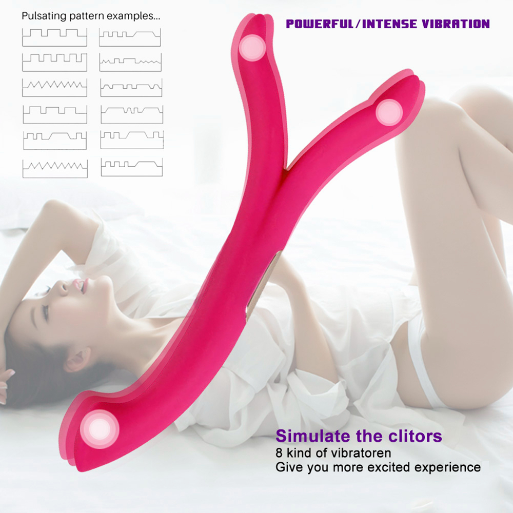 Flexibele siliconen vibrator met twee uiteinden