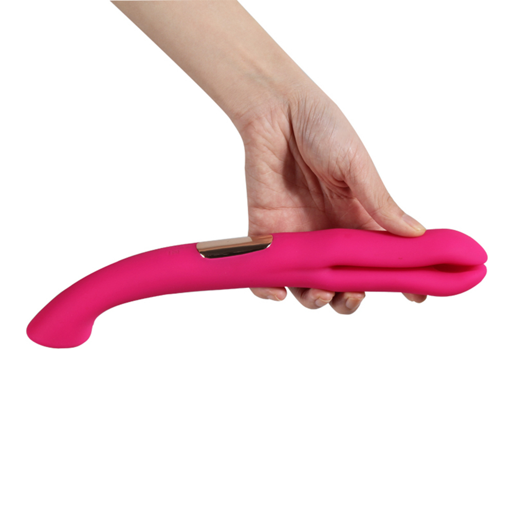 Flexibele siliconen vibrator met twee uiteinden