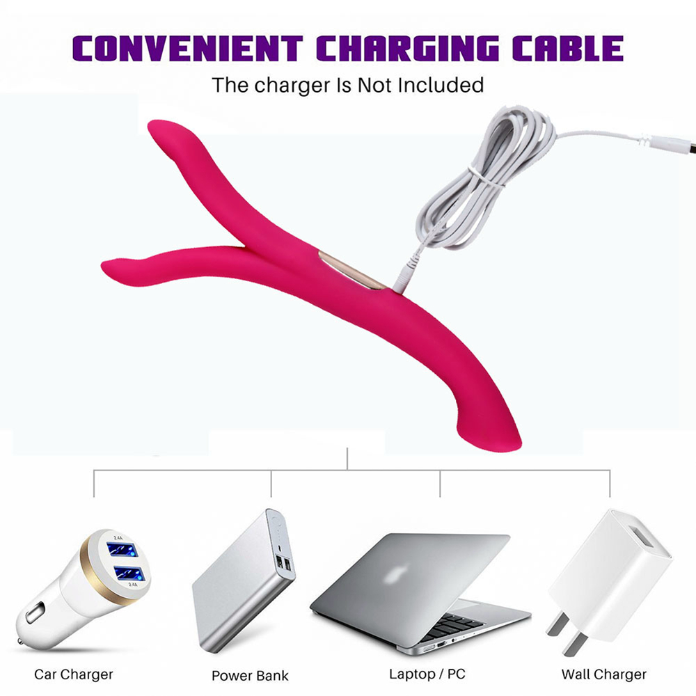 Flexibele siliconen vibrator met twee uiteinden