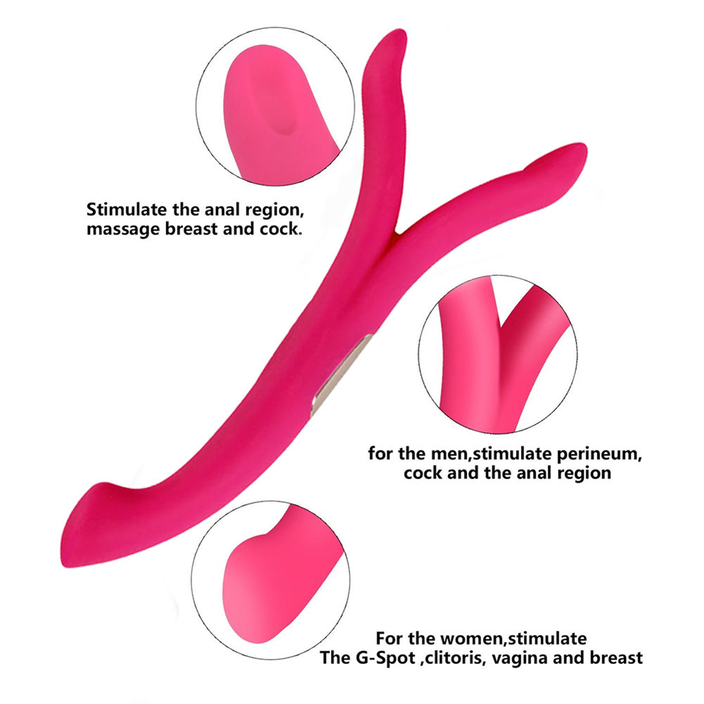 Flexibele siliconen vibrator met twee uiteinden