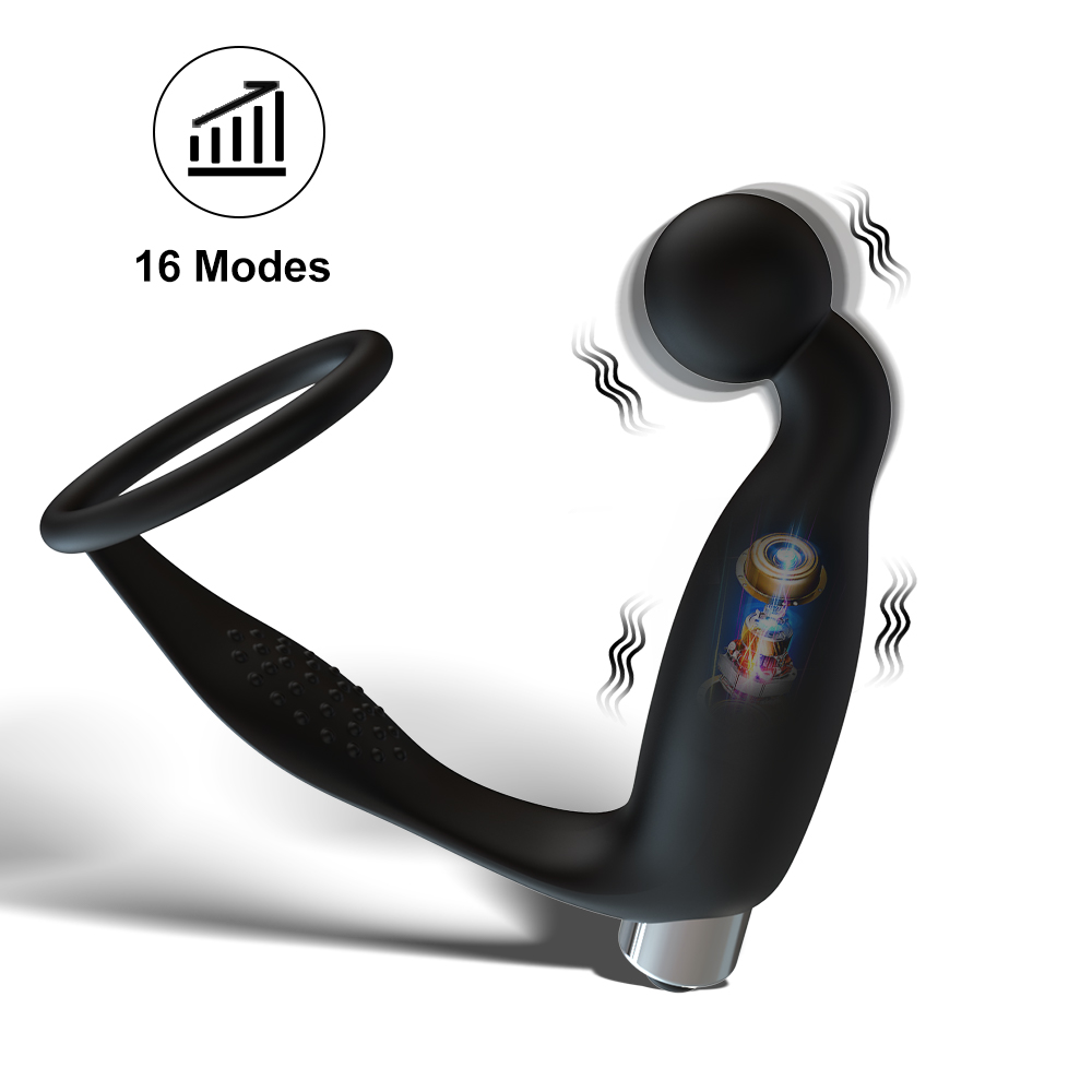 Vibrerende prostaatstimulator met buttplug met cockring