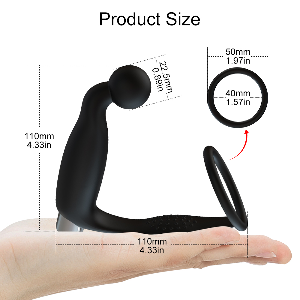 Vibrerende prostaatstimulator met buttplug met cockring