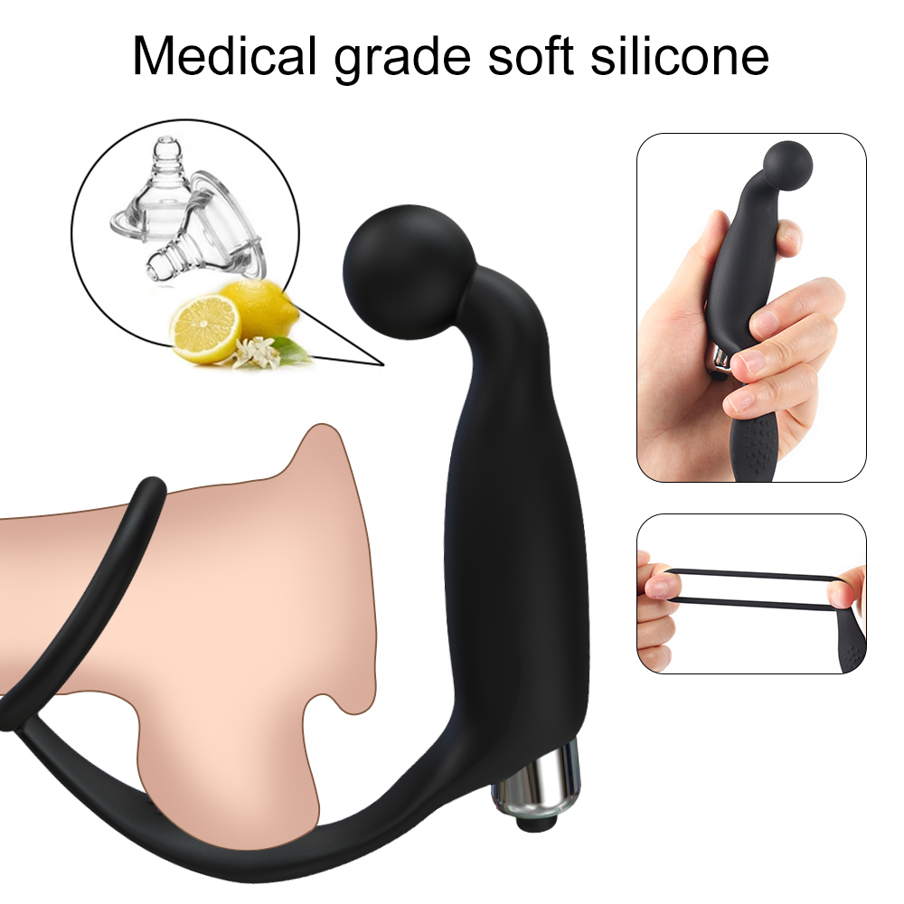 Vibrerende prostaatstimulator met buttplug met cockring